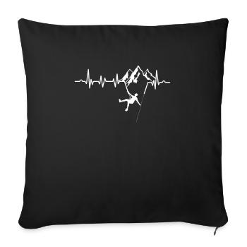 Climbers Hiking Hikers Mountaineering Mountains - Sofa pillowcase 17,3'' x 17,3'' (45 x 45 cm) - black - Front
