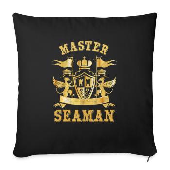 Navire marchand de la marine de guerre - Housse de coussin décorative 45 x 45 cm - noir - Devant