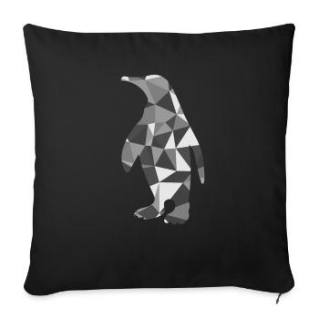 Polygone pingouin - Housse de coussin décorative 45 x 45 cm - noir - Devant