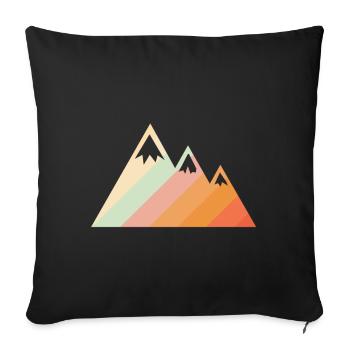 Mountains - Mountain peaks - Mountain peaks - Sofa pillowcase 17,3'' x 17,3'' (45 x 45 cm) - black - Front