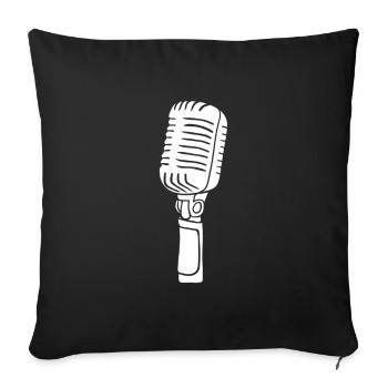 Microphones musiciens chantant - Housse de coussin décorative 45 x 45 cm - noir - Devant