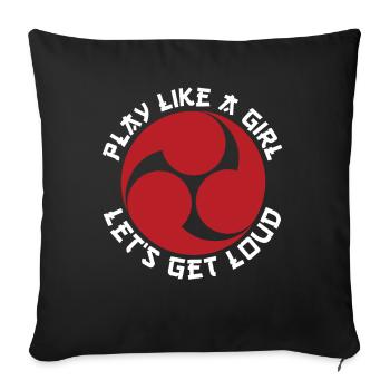 TAIKO MITSUDOMOE RED GRAPHIC Illustration - Sofa pillowcase 17,3'' x 17,3'' (45 x 45 cm) - black - Front