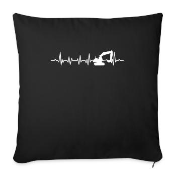 Engineering Vehicle Mechanic Excavator Digging - Sofa pillowcase 17,3'' x 17,3'' (45 x 45 cm) - black - Front