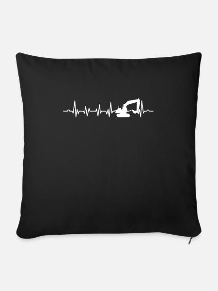 Technik-Fahrzeug-Mechaniker Excavator Digging - Sofakissenbezug 45 x 45 cm - Schwarz