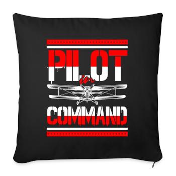 Airplane Aircraft Aviator Commercial Privat Pilot - Sofakissenbezug 45 x 45 cm - Schwarz - Vorne