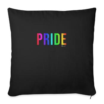PRIDE schwul gay Pride LGBT CSD Parade T-Shirt - Sofakissenbezug 45 x 45 cm - Schwarz - Vorne