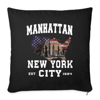 New York City - Housse de coussin décorative 45 x 45 cm - noir - Devant