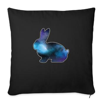 Rabbit Cute Animals Bunnies Hare Wildlife Nature - Sofa pillowcase 17,3'' x 17,3'' (45 x 45 cm) - black - Front