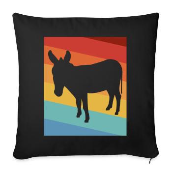 Esel - Sofakissenbezug 45 x 45 cm - Schwarz - Vorne