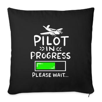 Pilot Ausbildung Fliegen Traumberuf Geschenk - Sofakissenbezug 45 x 45 cm - Schwarz - Vorne