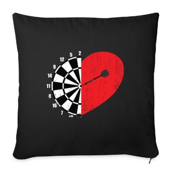 Dart Love Darts Dartboard Dart Darts - Housse de coussin décorative 45 x 45 cm - noir - Devant