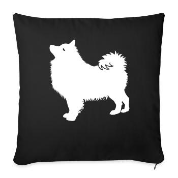Finnischer Lapphund - Sofakissenbezug 45 x 45 cm - Schwarz - Vorne