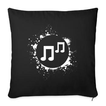 Notes de musique - Housse de coussin décorative 45 x 45 cm - noir - Devant