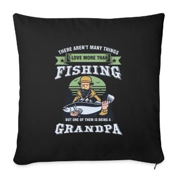 Pêche Pêcheur Poissons Poisson Cadeau J'aime Plus - Housse de coussin décorative 45 x 45 cm - noir - Devant