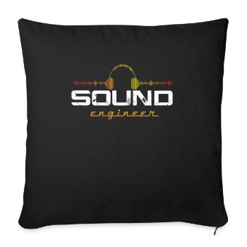 Technicien en sons Technique Enregistrement Mixeur de musique - Housse de coussin décorative 45 x 45 cm - noir - Devant