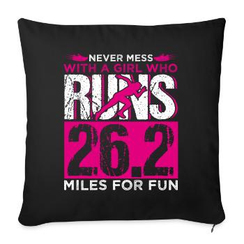 Cadeau de sport coureur entraîneur amateur de sport - Housse de coussin décorative 45 x 45 cm - noir - Devant