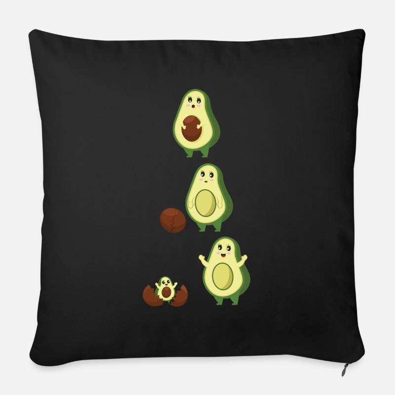 Mamacado Schwangere Mutter Geschenk Süße Avocado Baby - Sofakissenbezug 45 x 45 cm - Schwarz