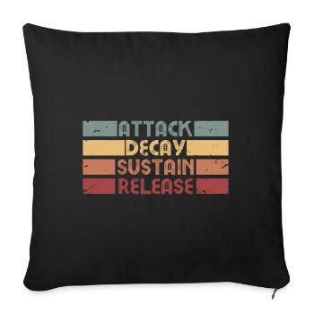 ADSR Synth Synthesizer Retro Musik Geschenk Design - Sofakissenbezug 45 x 45 cm - Schwarz - Vorne