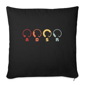 ADSR Synth Synthesizer Retro DJ Musik Geschenk Design - Sofakissenbezug 45 x 45 cm - Schwarz - Vorne