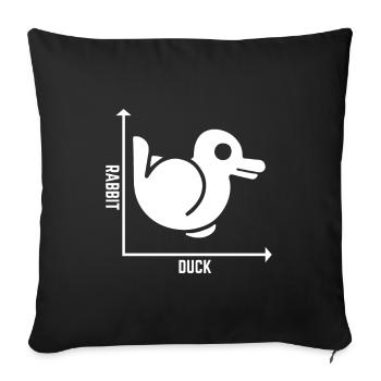 Rabbit Duck Graph Math Pun Student Teacher Easter - Sofa pillowcase 17,3'' x 17,3'' (45 x 45 cm) - black - Front