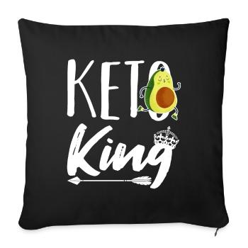 Keto King Low Carb Lifestyle Diet Diet Femmes - Housse de coussin décorative 45 x 45 cm - noir - Devant