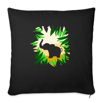 Elephant desert elephant dwarf elephant forest elephant - Sofa pillowcase 17,3'' x 17,3'' (45 x 45 cm) - black - Front