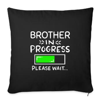 Brother invite la naissance de la grossesse, Brother in pro - Housse de coussin décorative 45 x 45 cm - noir - Devant