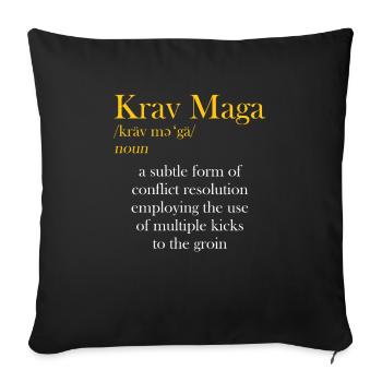 Krav Maga Arts Martiaux Combats Combats Militaires - Housse de coussin décorative 45 x 45 cm - noir - Devant