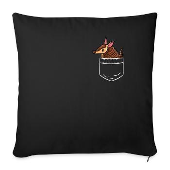 Tatou Armadillos Pocket Shirt Poche Cadeau - Housse de coussin décorative 45 x 45 cm - noir - Devant