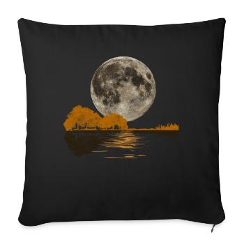 Moon Lake Water Music Musician Guitar Gift - Sofa pillowcase 17,3'' x 17,3'' (45 x 45 cm) - black - Front