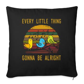 Oiseau Oiseaux Perruque Rétro Vintage Cadeau - Housse de coussin décorative 45 x 45 cm - noir - Devant