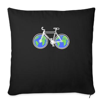 Bike World TShirt Gift for Conservation Climate - Sofa pillowcase 17,3'' x 17,3'' (45 x 45 cm) - black - Front