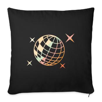 Disco ball silhouette - Sofa pillowcase 17,3'' x 17,3'' (45 x 45 cm) - black - Front