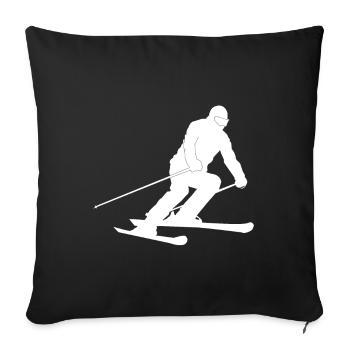Skier silhouette - Sofa pillowcase 17,3'' x 17,3'' (45 x 45 cm) - black - Front