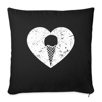 Eis Eiswaffel Kugel - Sofakissenbezug 45 x 45 cm - Schwarz - Vorne