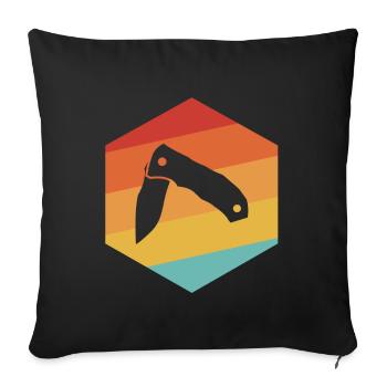 Couteaux de poche - Housse de coussin décorative 45 x 45 cm - noir - Devant
