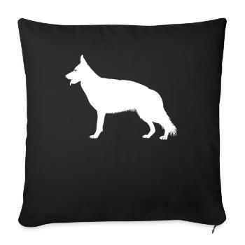 German Shepherd - Sofa pillowcase 17,3'' x 17,3'' (45 x 45 cm) - black - Front