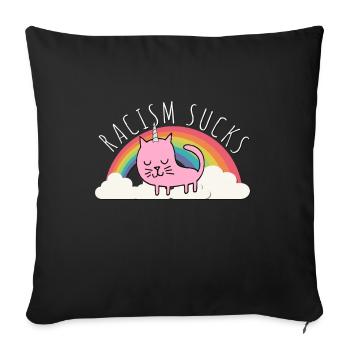 Racism Sucks Make Racism Wrong Again - Sofa pillowcase 17,3'' x 17,3'' (45 x 45 cm) - black - Front