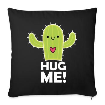 Hug me ! Kaktus / Cactus - Sofa pillowcase 17,3'' x 17,3'' (45 x 45 cm) - black - Front