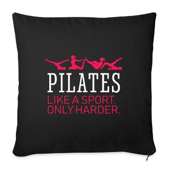 Pilates comme un exercice sportif drôle - Housse de coussin décorative 45 x 45 cm - noir - Devant