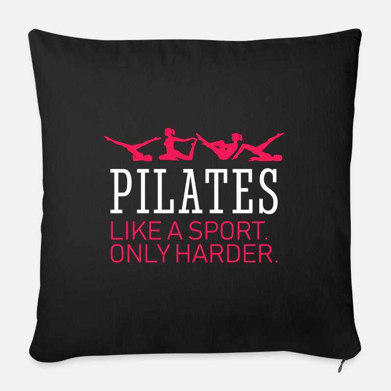 Pilates Like A Sport Funny Exercise Workout - Sofakissenbezug 45 x 45 cm - Schwarz
