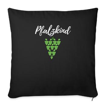 Pfalzkind - T-Shirt Geschenk für die Pfalz - Sofakissenbezug 45 x 45 cm - Schwarz - Vorne