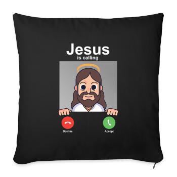 Christianity Church Faith Pastor Preacher God - Sofa pillowcase 17,3'' x 17,3'' (45 x 45 cm) - black - Front