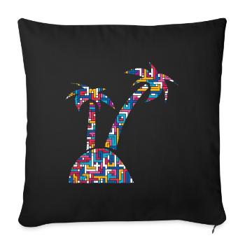 Island Palm Palms Sand Sea - Sofa pillowcase 17,3'' x 17,3'' (45 x 45 cm) - black - Front