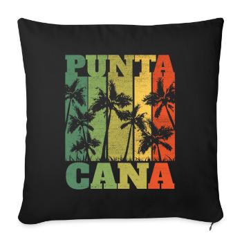 Cadeau rétro de Punta Cana en République dominicaine - Housse de coussin décorative 45 x 45 cm - noir - Devant