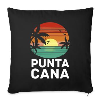 Cadeau rétro de Punta Cana en République dominicaine - Housse de coussin décorative 45 x 45 cm - noir - Devant