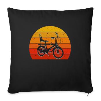 Bonanzarad au look rétro avant le coucher du soleil - Housse de coussin décorative 45 x 45 cm - noir - Devant