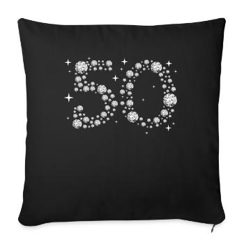50th birthday gift diamond glitter - Sofa pillowcase 17,3'' x 17,3'' (45 x 45 cm) - black - Front