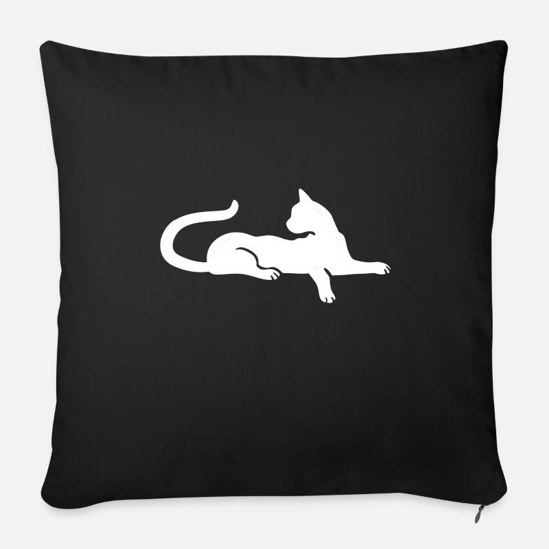 Silhouette de chats - Housse de coussin décorative 45 x 45 cm - noir