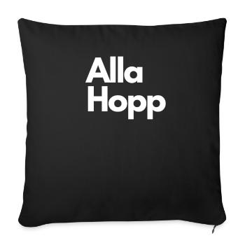 Alla Hopp - Dialekt aus der Pfalz - Sofakissenbezug 45 x 45 cm - Schwarz - Vorne